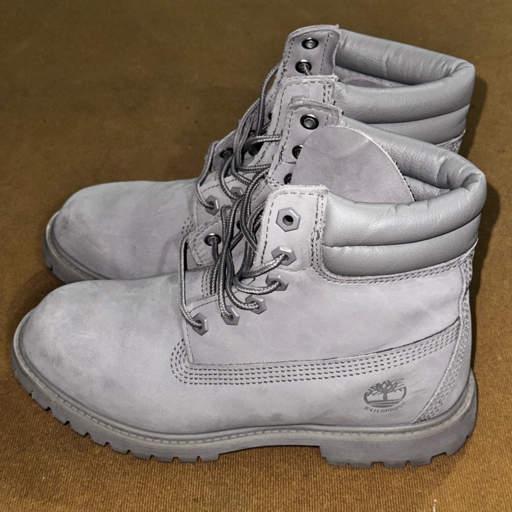 Timberland Light Gray Nubuck Boots